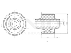 Сайлентблок задний переднего нижнего рычага UNIO RMP-20348