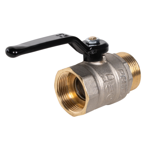 Кран шаровой латунный LD Pride 47.32.В-Н.Р Ду 32 Ру 25 (рычаг с бир.)