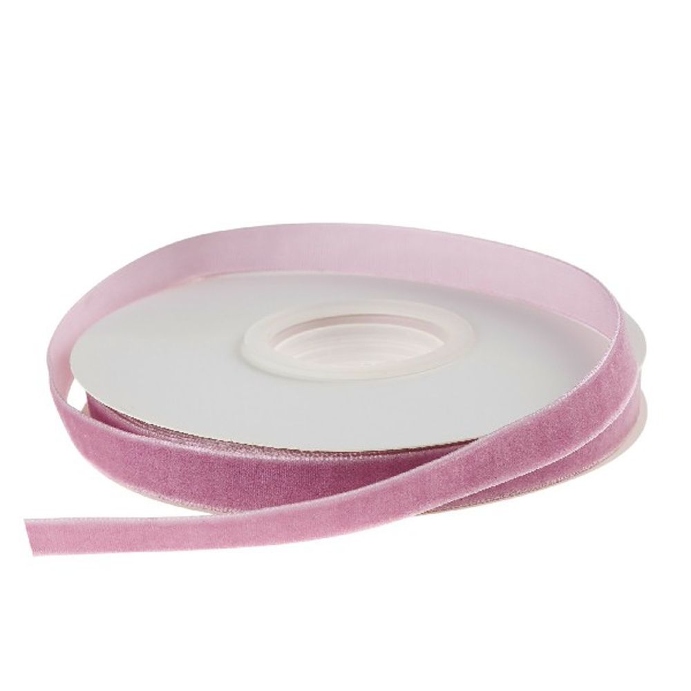 Лента декоративная (бархат) 12ммx10ярд (Сиреневый)