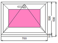 Пластиковое окно 500 х 700 фрамуга (форточка) ТермА Эко