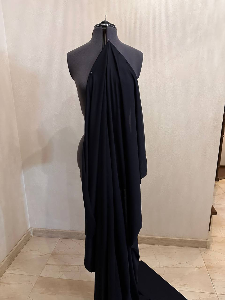 Трикотаж однотонная шерстяная кулирка с шелком (Valentino, 80%шерсть/20%шелк, Чернильный сумрак, 140, 140 гр/м2)
