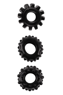 Набор из 3 черных эрекционных колец Set Of 3 Cockrings