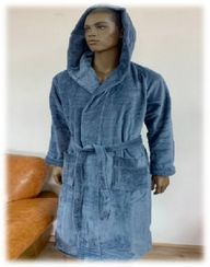 Халат мужской CODY с капюшоном Серый "Polens"