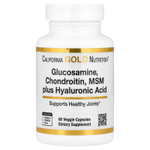 California Gold Nutrition, глюкозамин, хондроитин и МСМ с гиалуроновой кислотой, 60 растительных капсул
