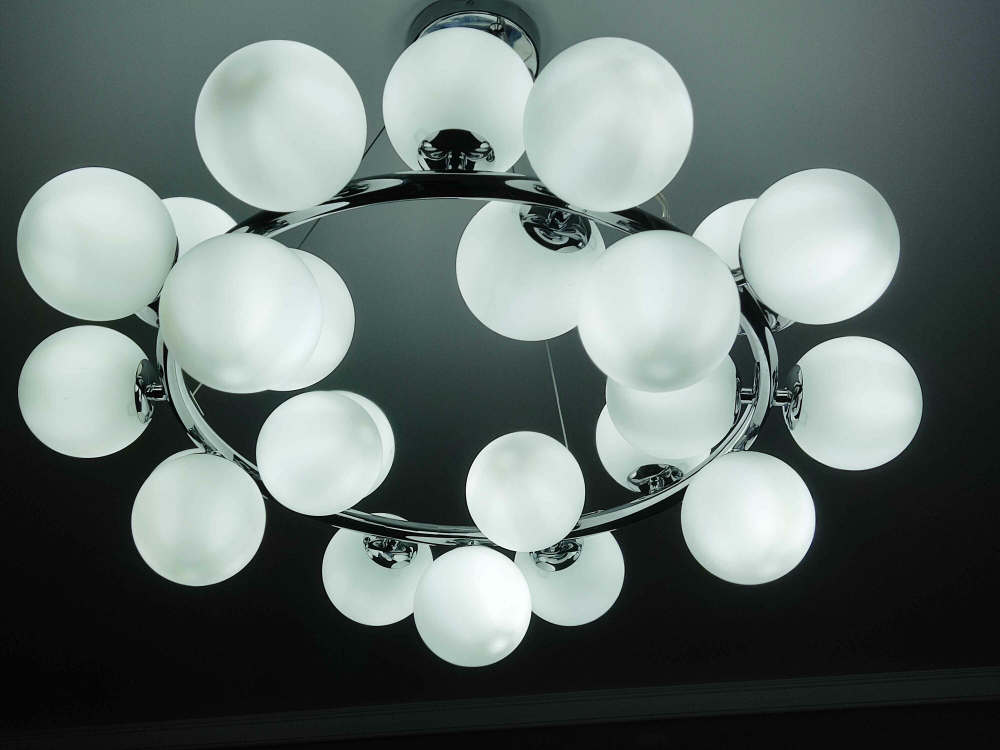 Люстра подвесная Lanbos, 25 LED ламп G9, 175 Вт, до 30 кв м, хром