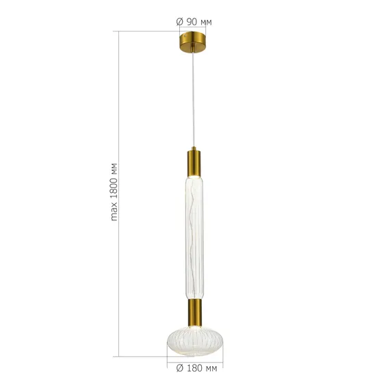 SL6117.213.02 Светильник подвесной ST-Luce Латунь/Золотой, Прозрачный LED 2*3W 3000K TACCHE