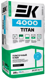 Плиточный клей для керамической плитки и керамогранита размера выше среднего ЕК 4000 TITAN (25кг)