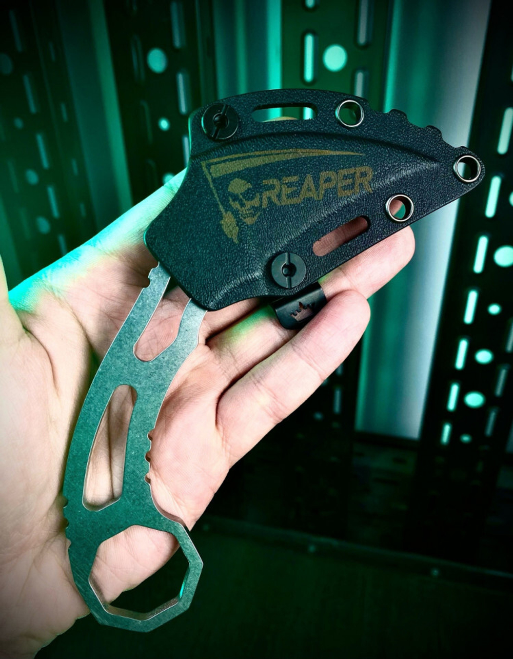 Нож Kizlyar Supreme REAPER N690 SW SK KS (StoneWash, Skeleton, Kydex Sheath)