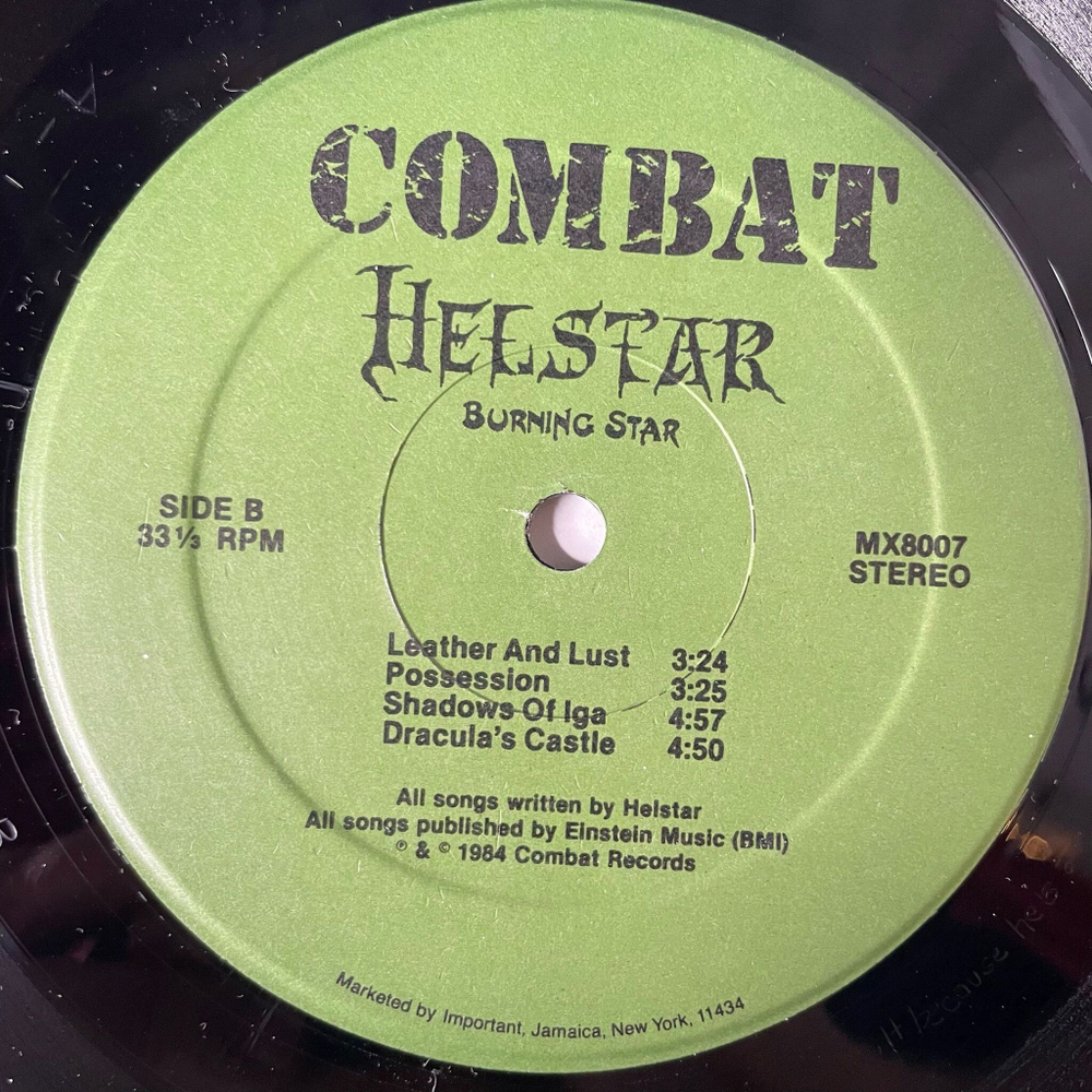 Винтажная виниловая пластинка LP Helstar Burning Star (USA 1984)