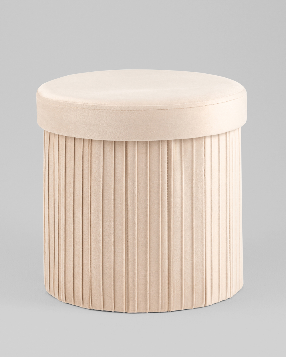 Пуф складной с ящиком Store Round бежевый