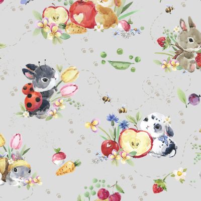 Милые зайки акварельный принт