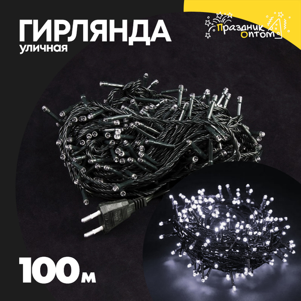 
          гирлянда 100м уличная зеленый провод (белый)