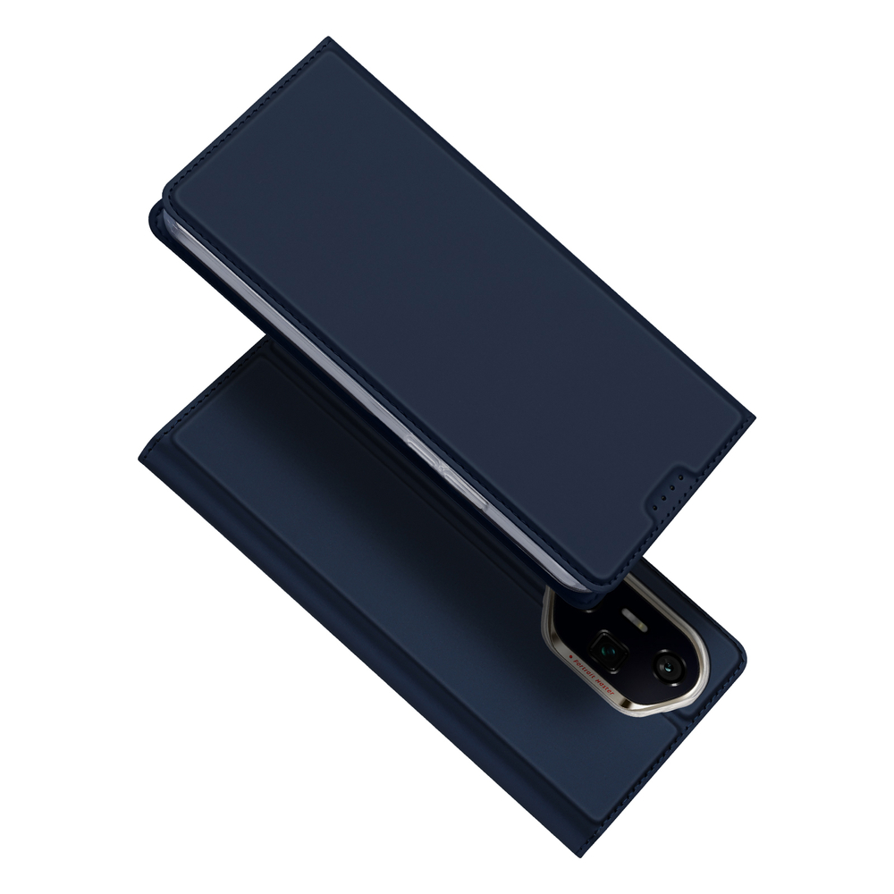 Чехол книжка из кожи синего цвета для Honor 300 Pro и 300 Ultra, серия Skin Pro Series от Dux Ducis
