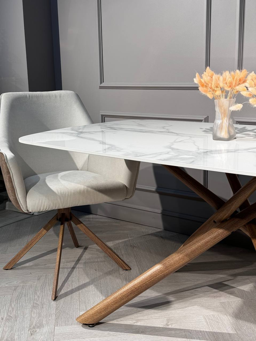 Стол обеденный Ist Casa Неаполь160, 160x90x76 см, белый мрамор