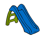 Горка детская 70 см, синий/зеленый