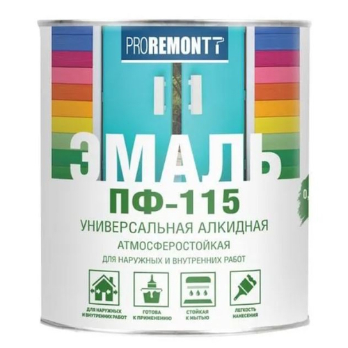 Эмаль ПФ-115 яр-зеленая  0,9кг PROREMONTТ  (Лакра)
