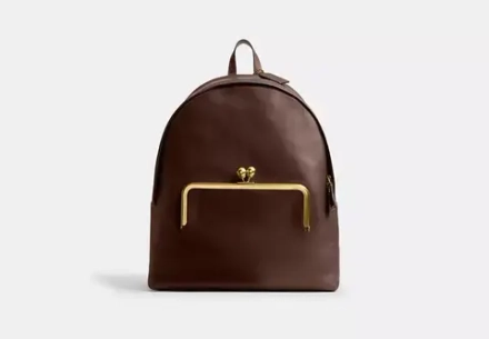 COACH Рюкзак Kisslock Frame Moderna, темно-коричневый