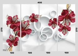 Фотообои виниловые на флизелиновой основе Polimar "Драгоценные лилии 3D", Арт. 14-503, 400см х 270см (ШхВ)