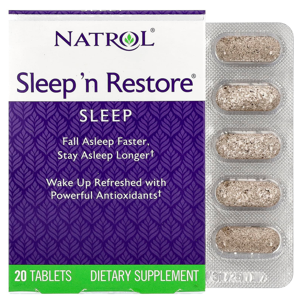 Natrol, Sleep 'n Restore®, 20 таблеток