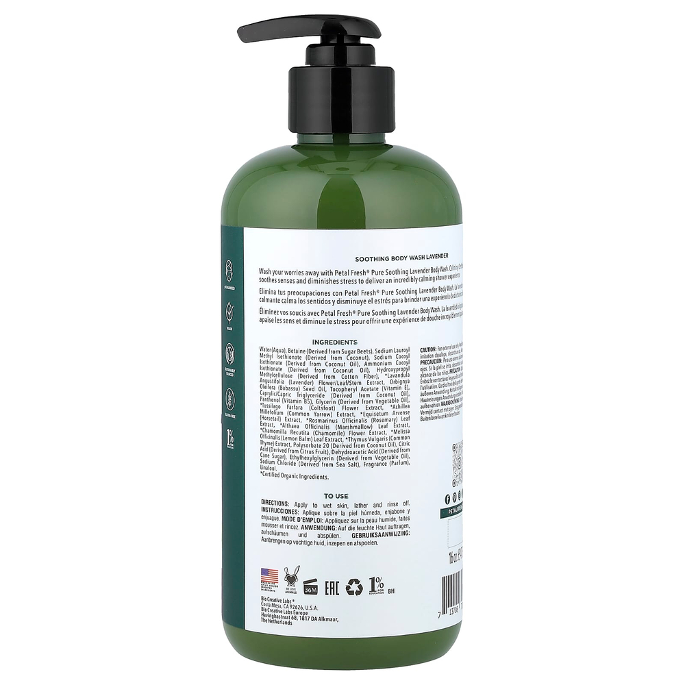 Petal Fresh, Pure, успокаивающий гель для душа, лаванда, 475 мл (16 жидк. унций)