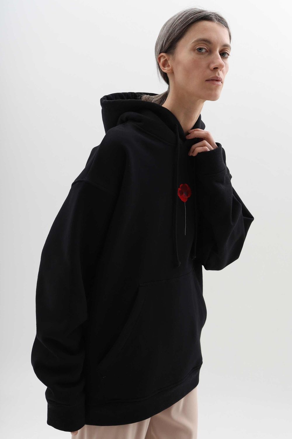 Худи Гербарий Мак Warm Черный