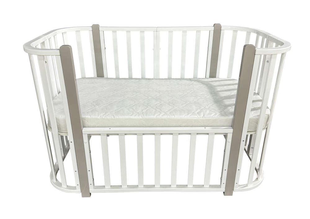 Детская кроватка ELIT (поперечный маятник/ белый/серый)