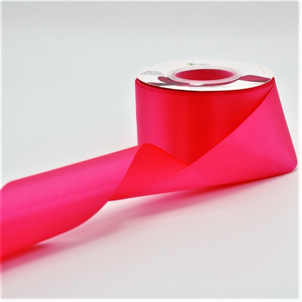 Лента Атласная 5см х 28м Полиэстер класс А (Розовый)