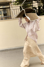 Рубашка из фланели бело-розовая