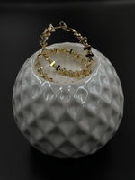 Серьги кольца из прямоугольников и шариков, оттенок золото глянец