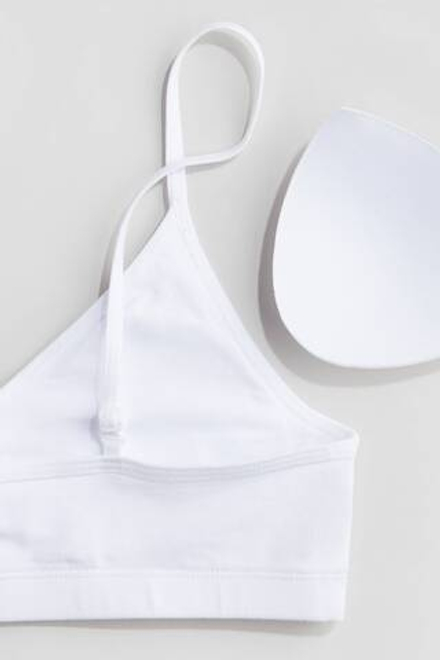 H&M Укороченный топ с подкладкой, белый