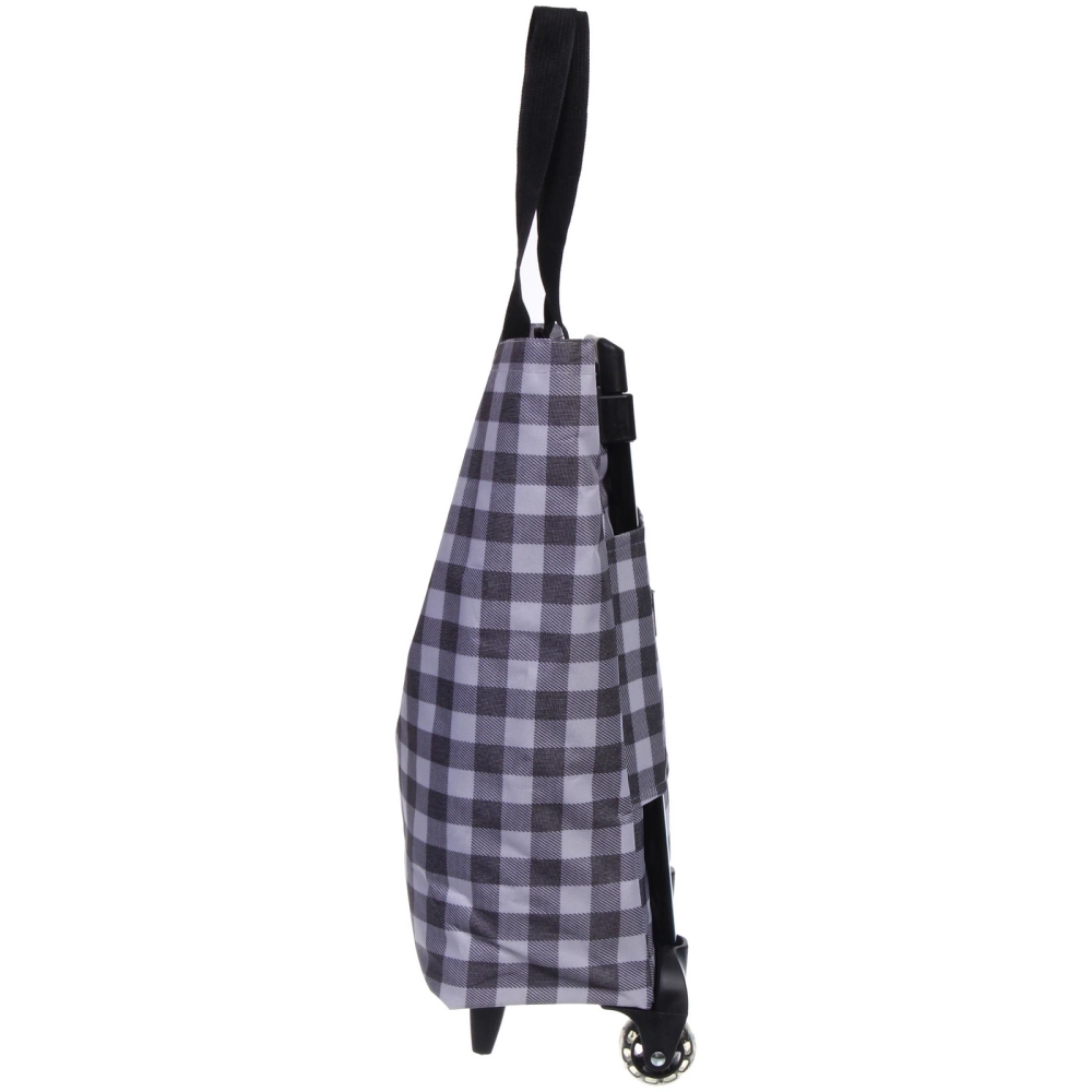 Тележка хозяйственная с сумкой (83*28*17см, колеса 5 см, грузоподъемность до 15 кг) клетка SYD-025