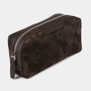 Несессер Tube из замши и кожи теленка коричневого цвета