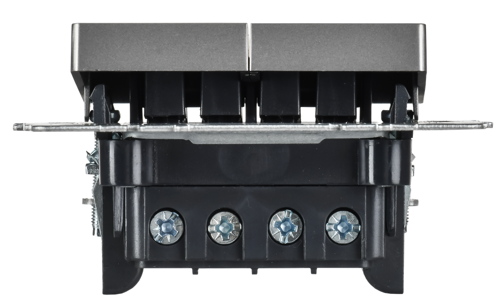 BRITE Выключатель 2-клавишный перекрестный 10А ВС10-2-3-БрС сталь IEK