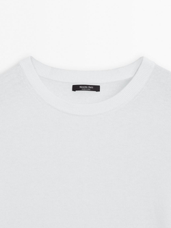 Massimo Dutti Свитер из смесового хлопка, белый