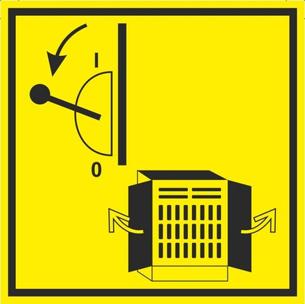 W45 Перед открытием шкафа управления выключить главный выключатель!