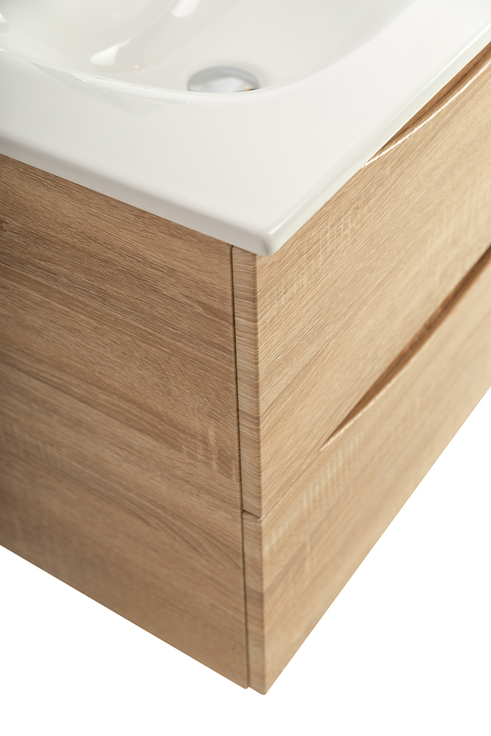 Тумба с раковиной подвесная BelBagno MARINO-CER-N-600-2C-SO-WO-P Rovere Bianco, раковина белая BB-8099-60