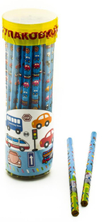 Карандаш чернографитный, незаточенный, 6гранный, машинки