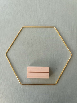 Основа шестиугольник металлический для макраме 20 см, цвет золотистый, неразъемный /кольцо для декорирования / основа для ловца снов