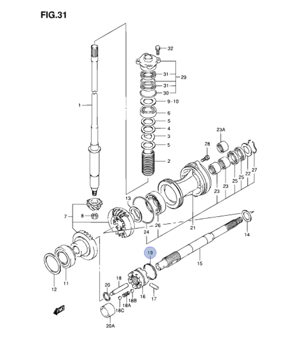 Пружина гребного вала Suzuki 09440-50002-000