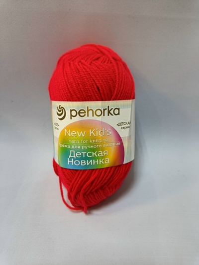 Пряжа Пехорка Детская Новинка Цвет 06 - Красный, 200м, 50 гр.