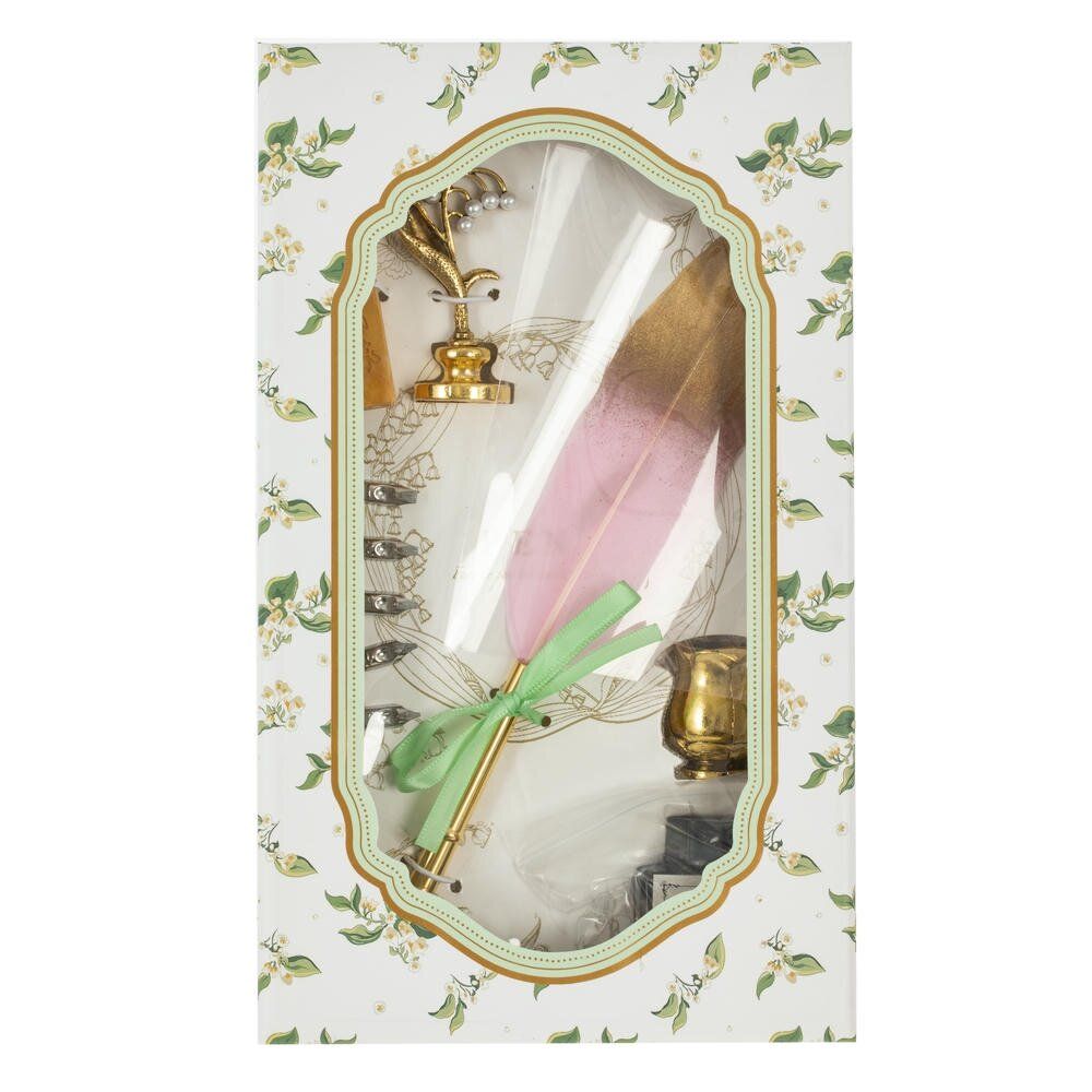 GAEM Набор подарочный: ручка перьевая, 5 наконечников, воск, печать, держатель, чернила, L15,5 W26 H4,5 с