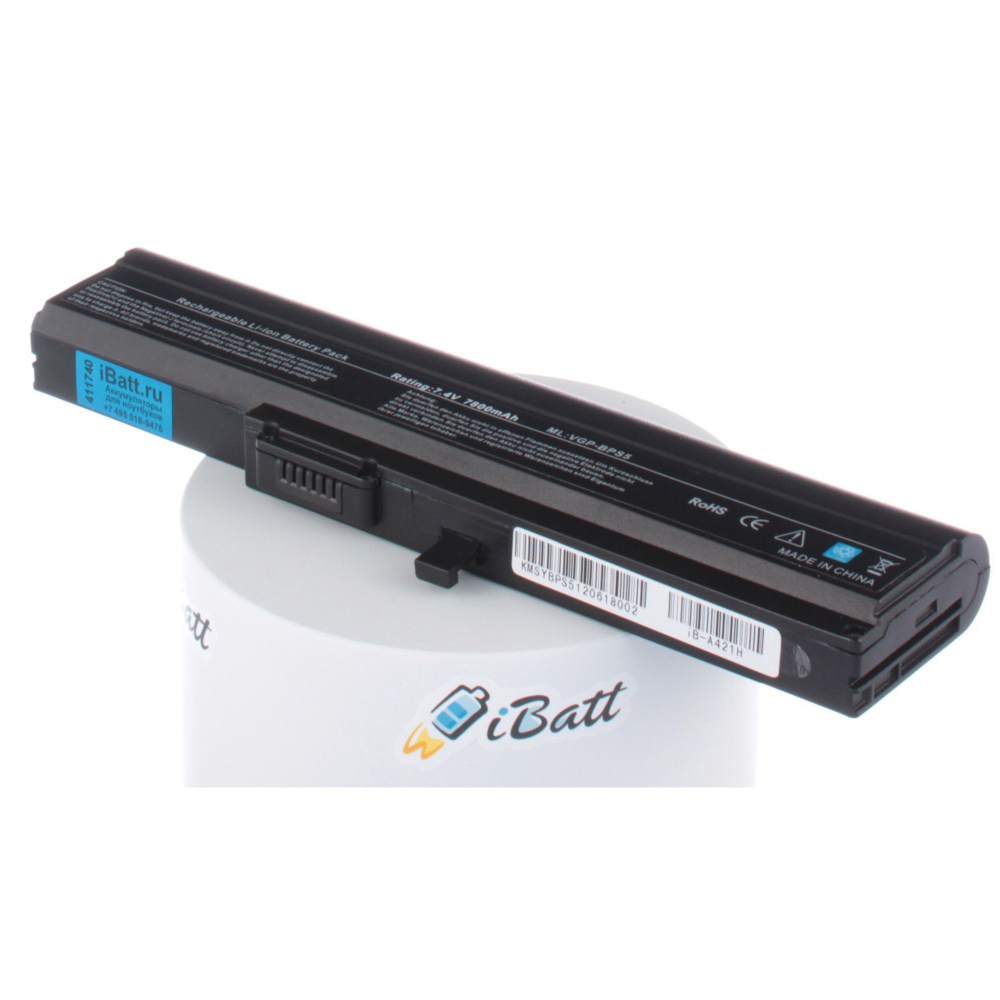 Аккумулятор iBatt 7800mAh, для VGP-BPS5A VGP-BPS5 VGP-BPL5