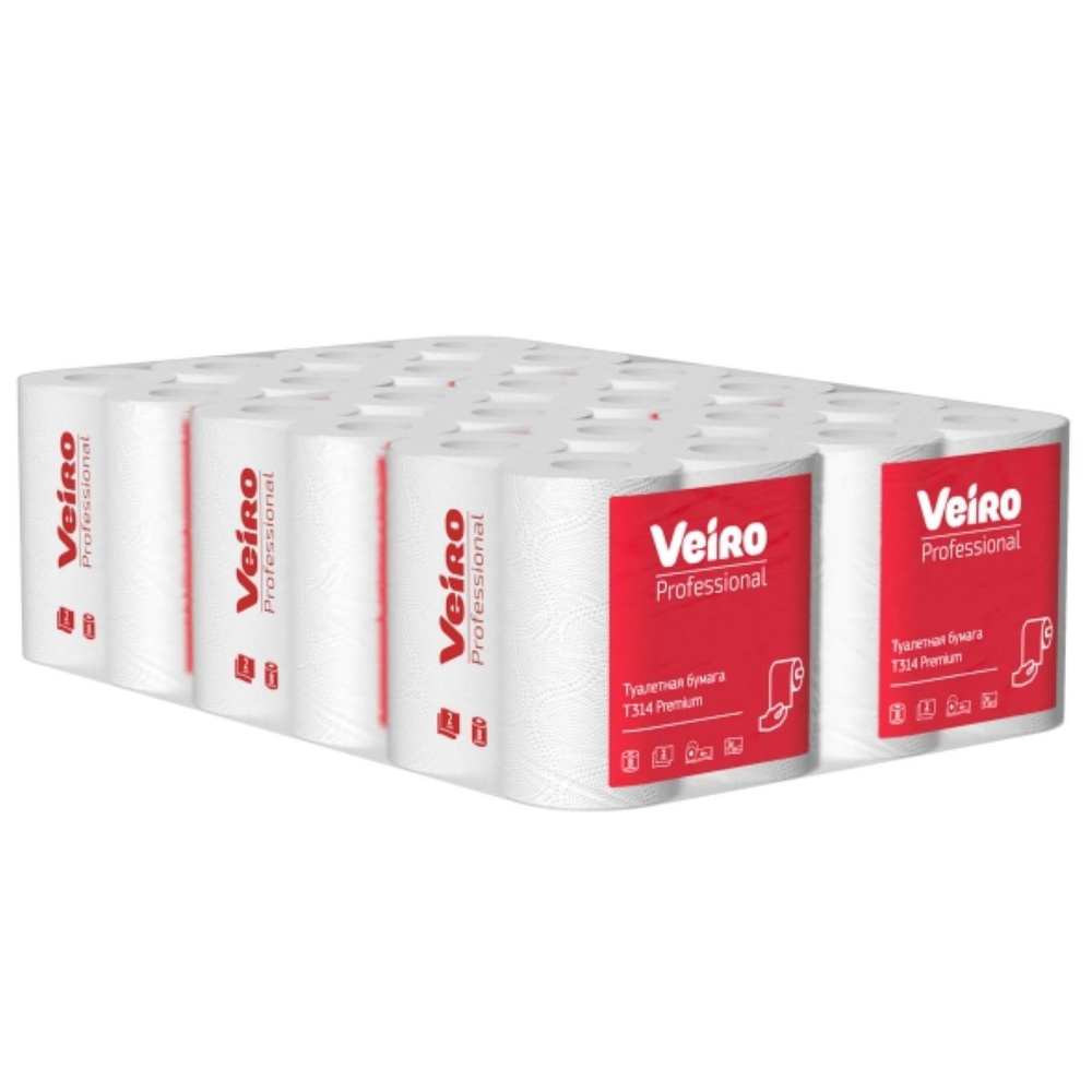 Туалетная бумага в рулонах Veiro Professional Premium белая двухслойная (48 рулонов по 20 м)