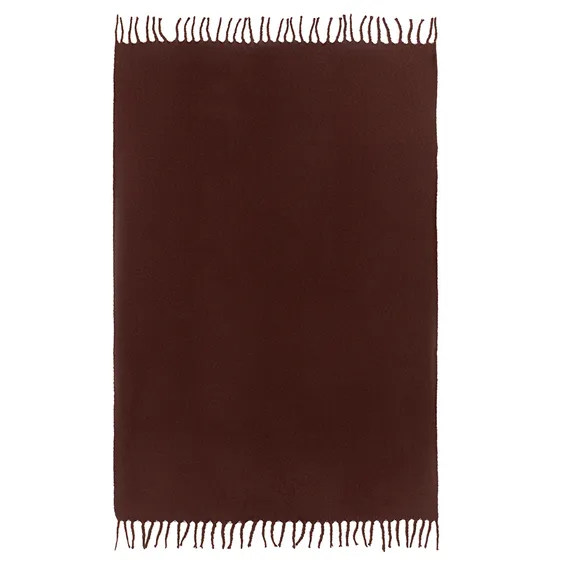 Плед мохеровый шоколадного цвета из коллекции essential, 130х180 см