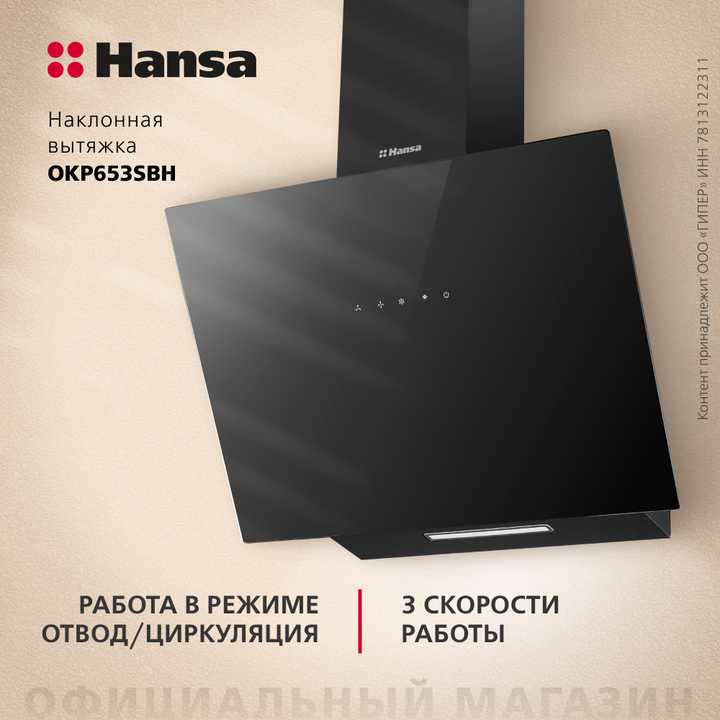 Наклонная вытяжка Hansa OKP653SBH