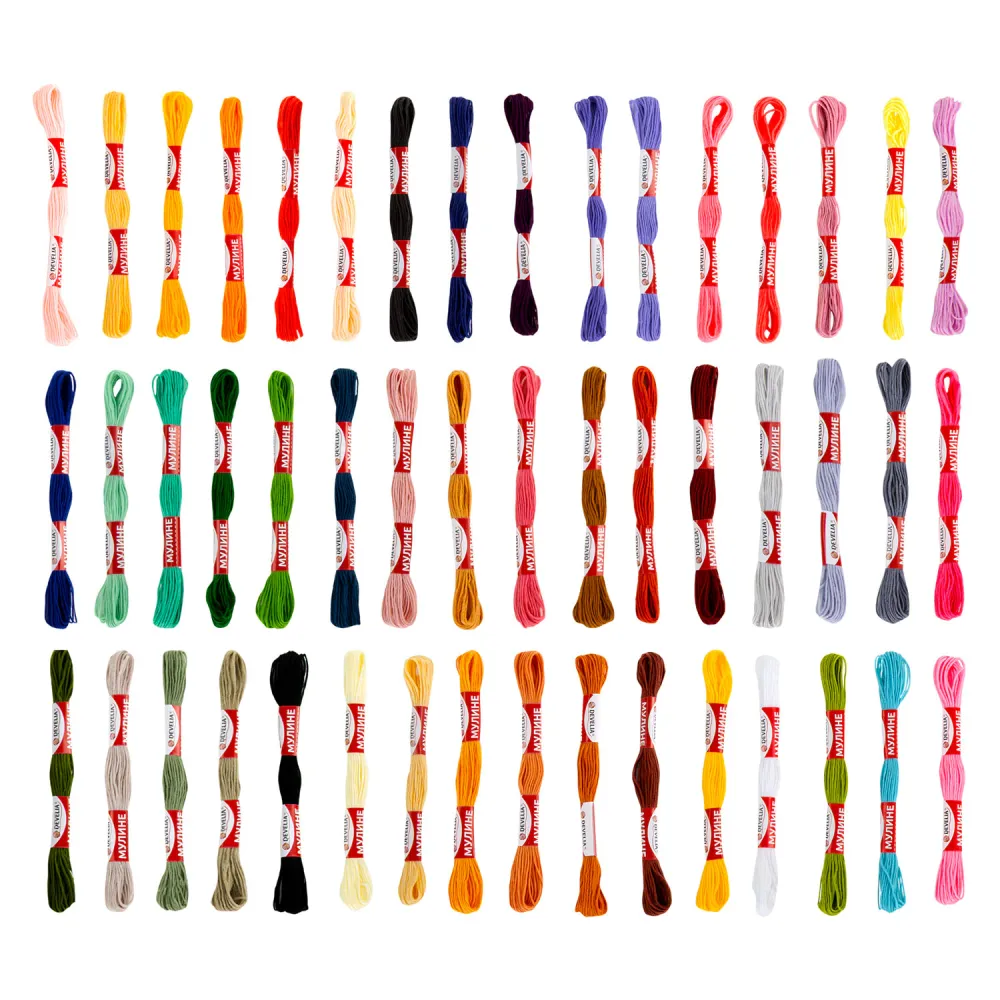 Нитки для вышивания (мулине), набор 100 цветов, 8 м, полиэфир, DEVELIA (Девелиа), 665432