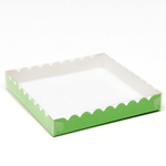 Коробочка для печенья 20х20х3 см зеленая