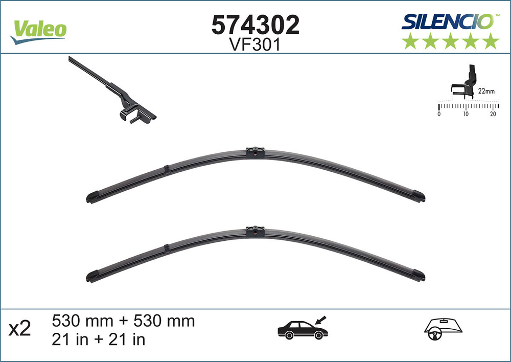 VALEO - 574302-VAL - Wiper Blade - Na nasem stanju artikl proizvodaca VALEO.
