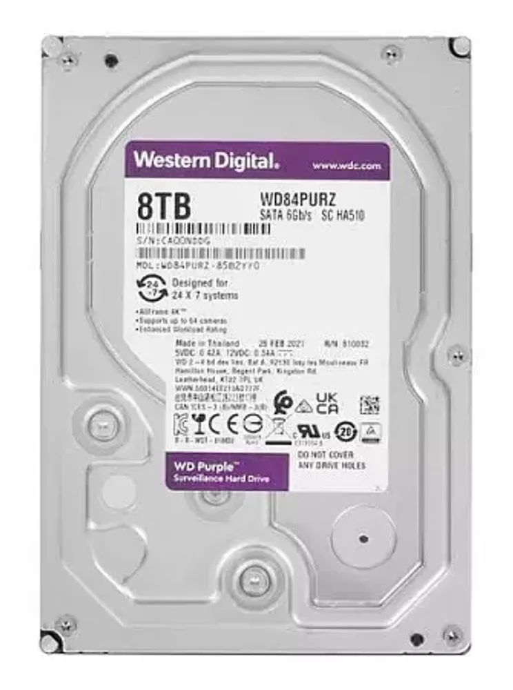 HDD AV WD Purple (3.5&#39;&#39;, 8TB, 128MB, 5640 RPM, SATA 6 Gb/s)