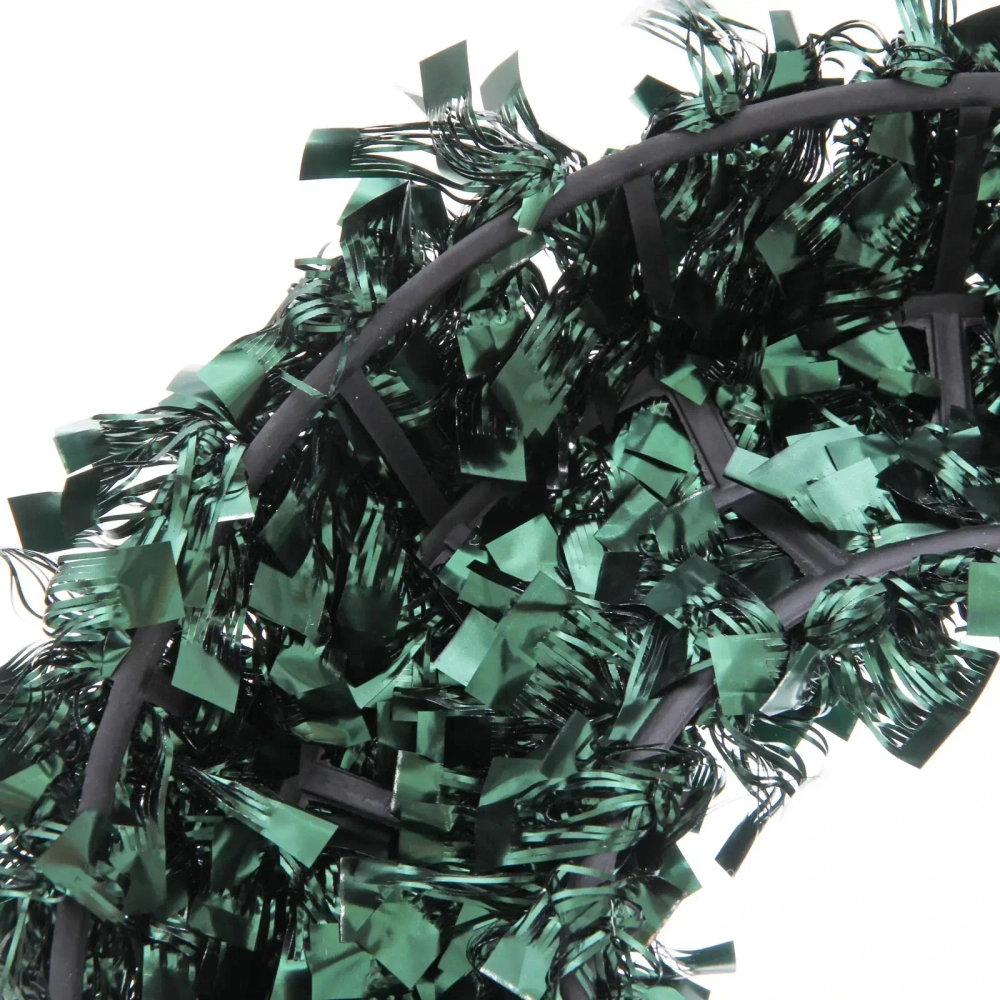 Венок декоративный TINSEL «Изящное сияние» 38 см, Изумруд